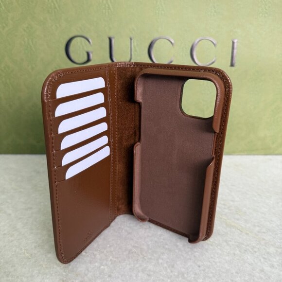 GUCCI GG Bi-fold Wallet Folio iPhone 15 Case 760184 - Picture 3 of 12